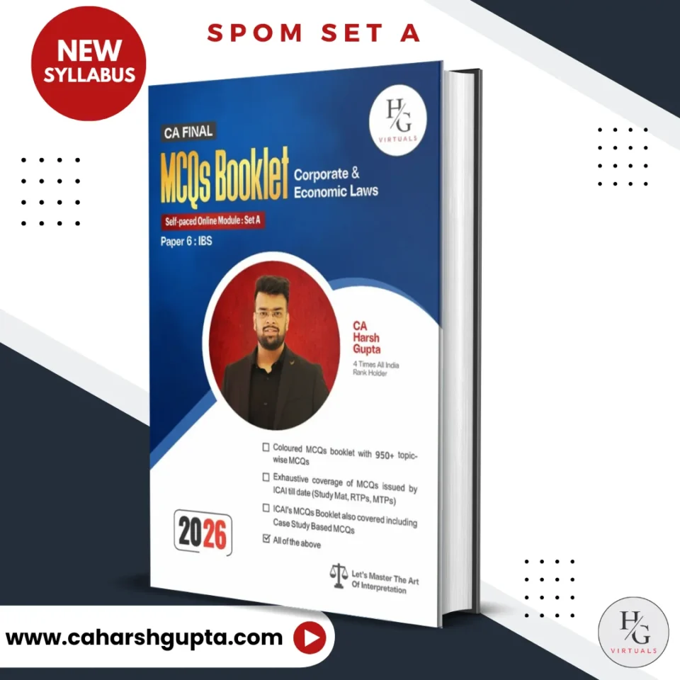 CA Final SPOM Set A MCQ booklet for Paper 6 IBS by CA Harsh Gupta