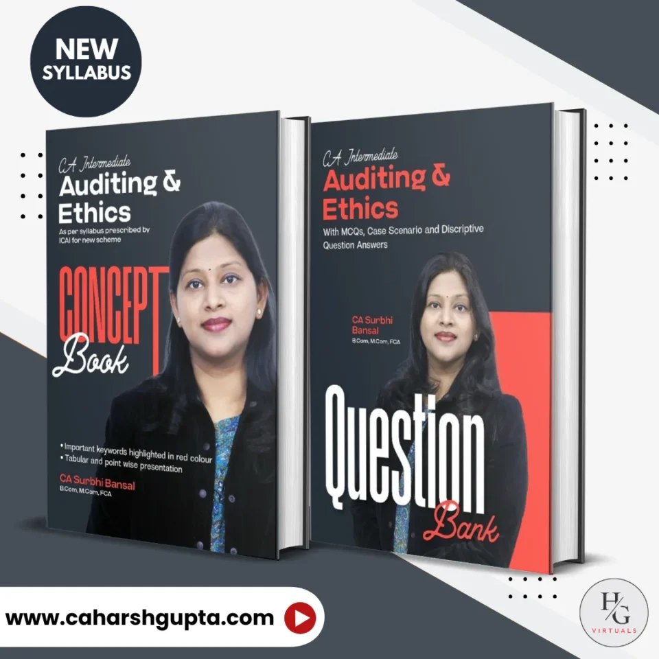 CA Inter Auditing and Ethics concept book and question bank combo by CA Surbhi Bansal