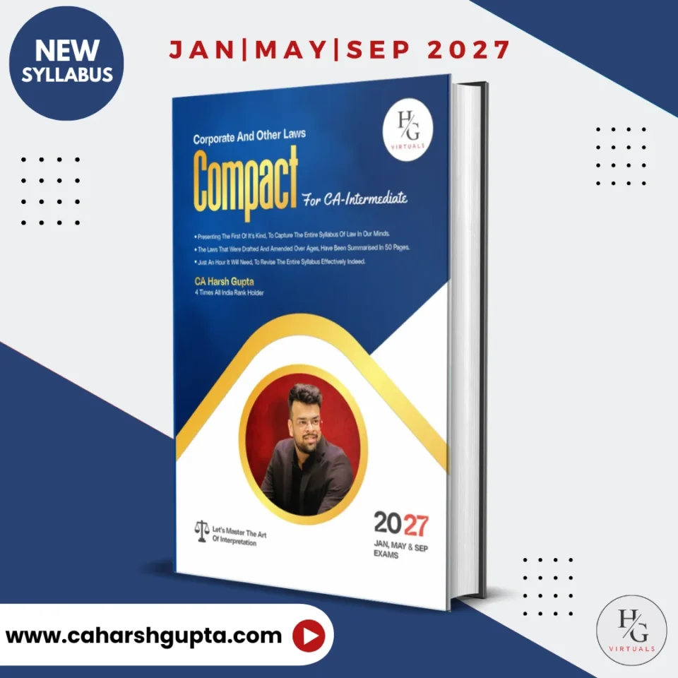 CA Inter Corporate and Other Laws Compact book for Jan, May and Sep 2027 exams