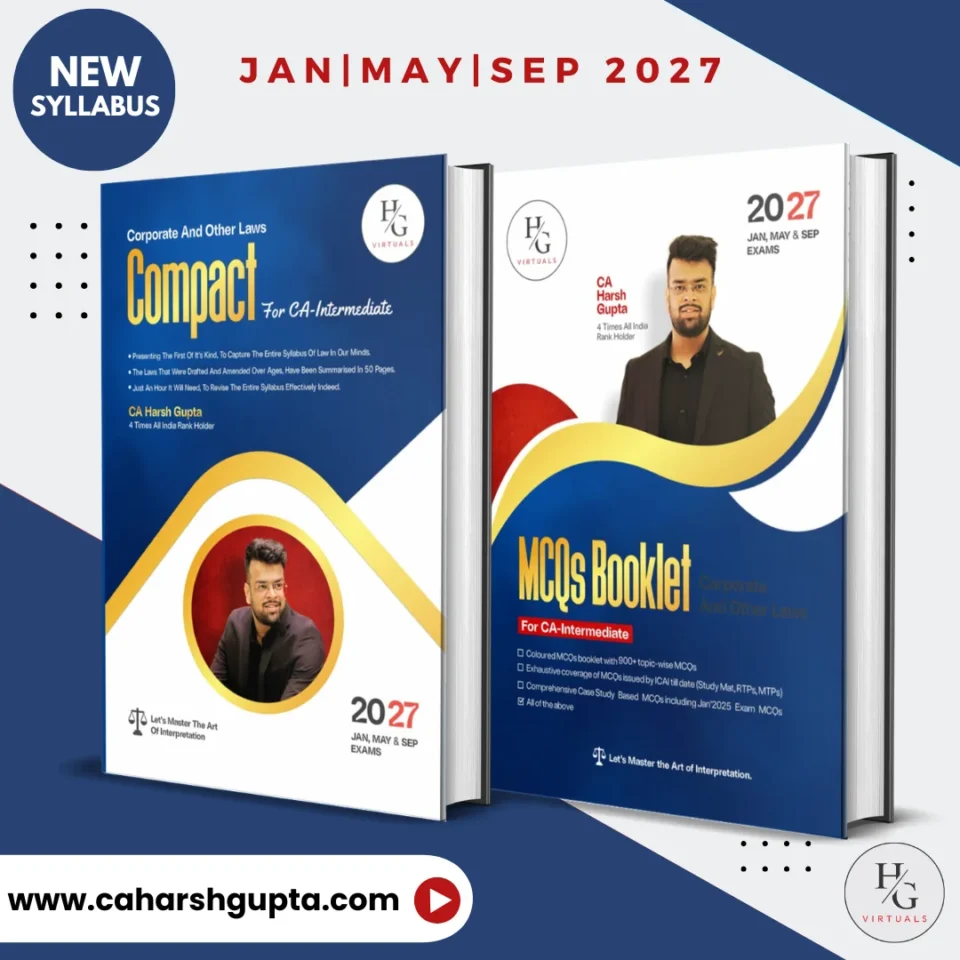 CA Inter Corporate and Other Laws Compact book and MCQ booklet combo for 2027 exams