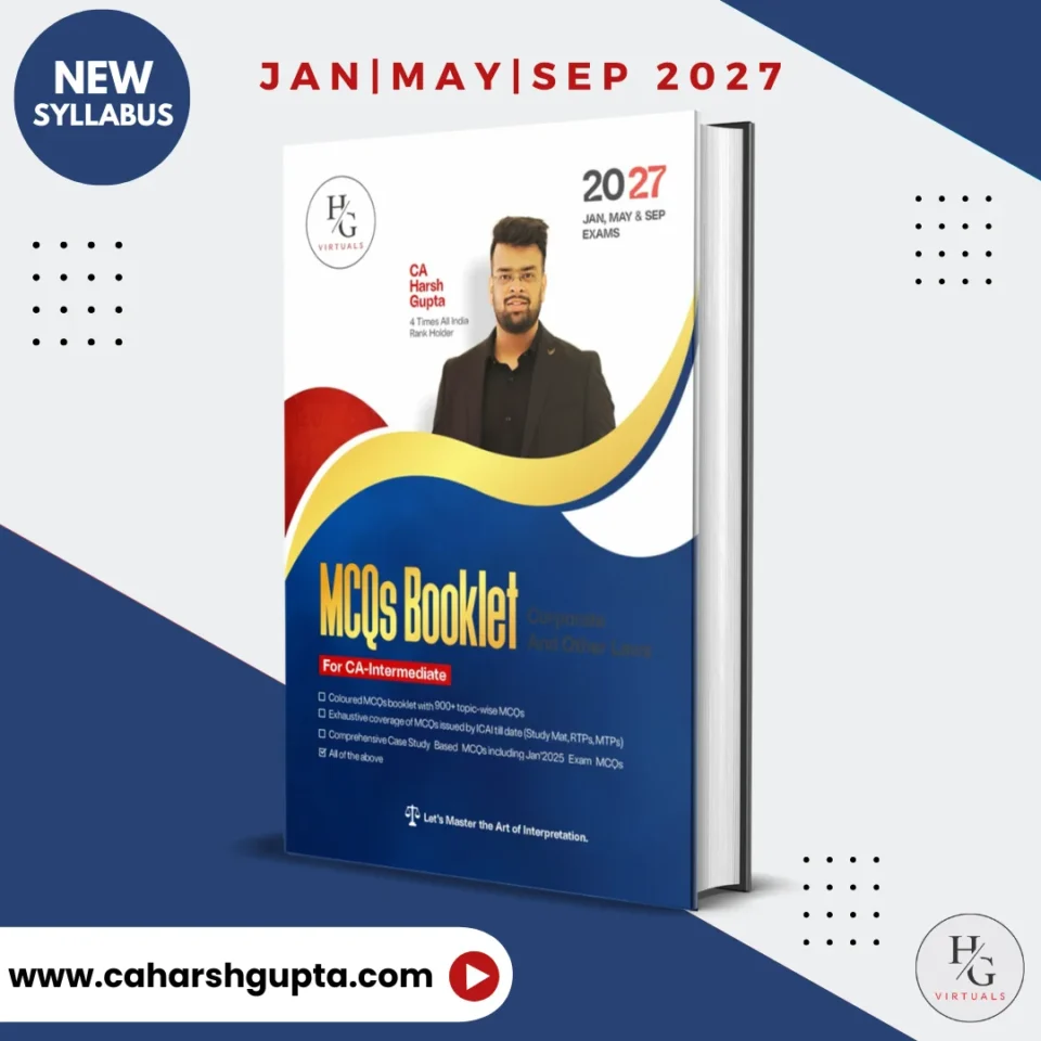 CA Inter Corporate and Other Laws MCQ booklet for Jan, May and Sep 2027 exams