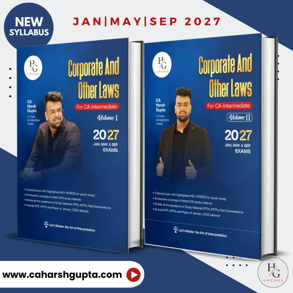 CA Inter Corporate and Other Laws Volume 1 and Volume 2 books by CA Harsh Gupta