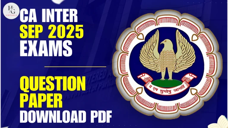 Graphic with the ICAI emblem and the text CA Inter September exams question paper download PDF