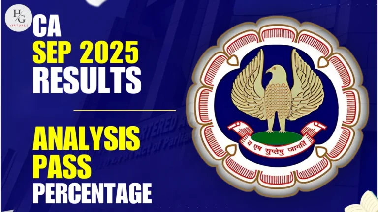 Graphic with the ICAI emblem and the text CA September results analysis and pass percentage