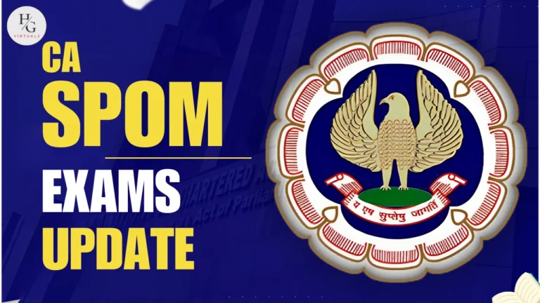 Graphic with the ICAI emblem and the text CA SPOM exams update