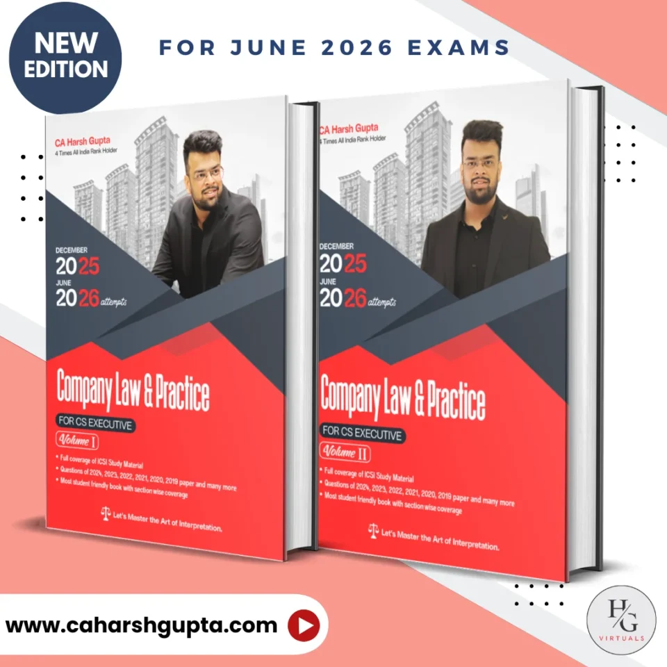 CS Executive Company Law and Practice Volume 1 and Volume 2 books for June 2026 exams