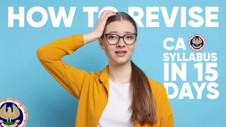 Student holding her head with the text How to Revise the CA Syllabus in 15 Days